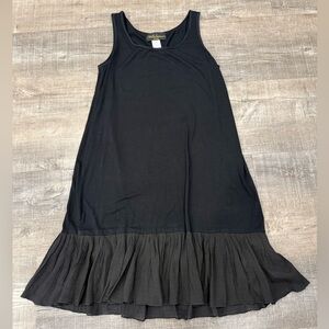 Black Sleeveless Dress with Ruffled Hem